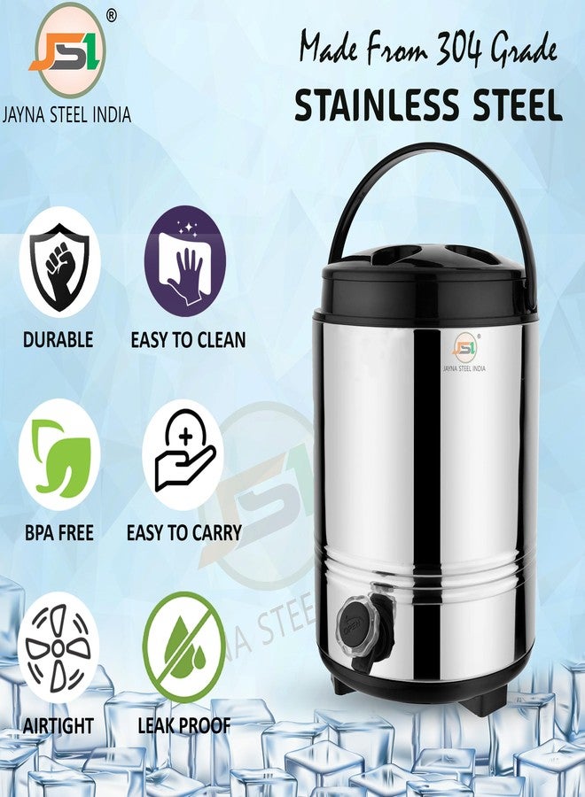 JSI إبريق ماء من الفولاذ المقاوم للصدأ من JSI مزود بصنبور، سعة 8 لترات، مناسب للمكتب والمنزل والمطبخ - يحافظ على المشروبات ساخنة وباردة - مقبض سهل الحمل - قاعدة متينة وقوية - إبريق ماء معزول بعازل البولي يوريثان - Image 3